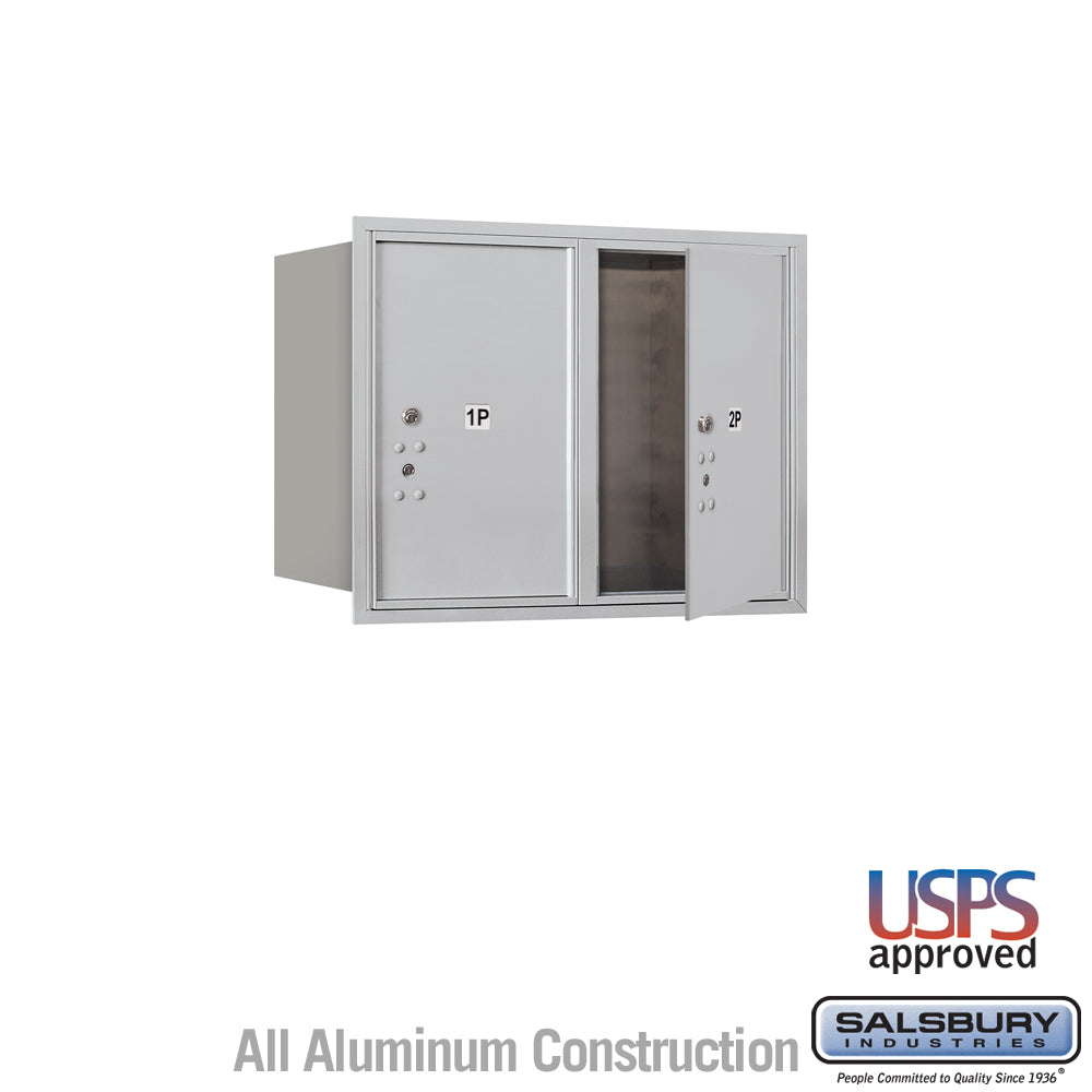 6 Door High Recessed Mounted 4C Horizontal Parcel Locker with 2 Parcel Lockers - Rear Loading