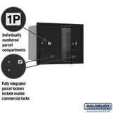 6-Door High Recessed Mounted Parcel Locker with 2 Parcel Lockers - Black - Front Loading