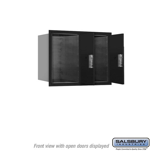 6-Door High Recessed Mounted Parcel Locker with 2 Parcel Lockers - Black - Front Loading