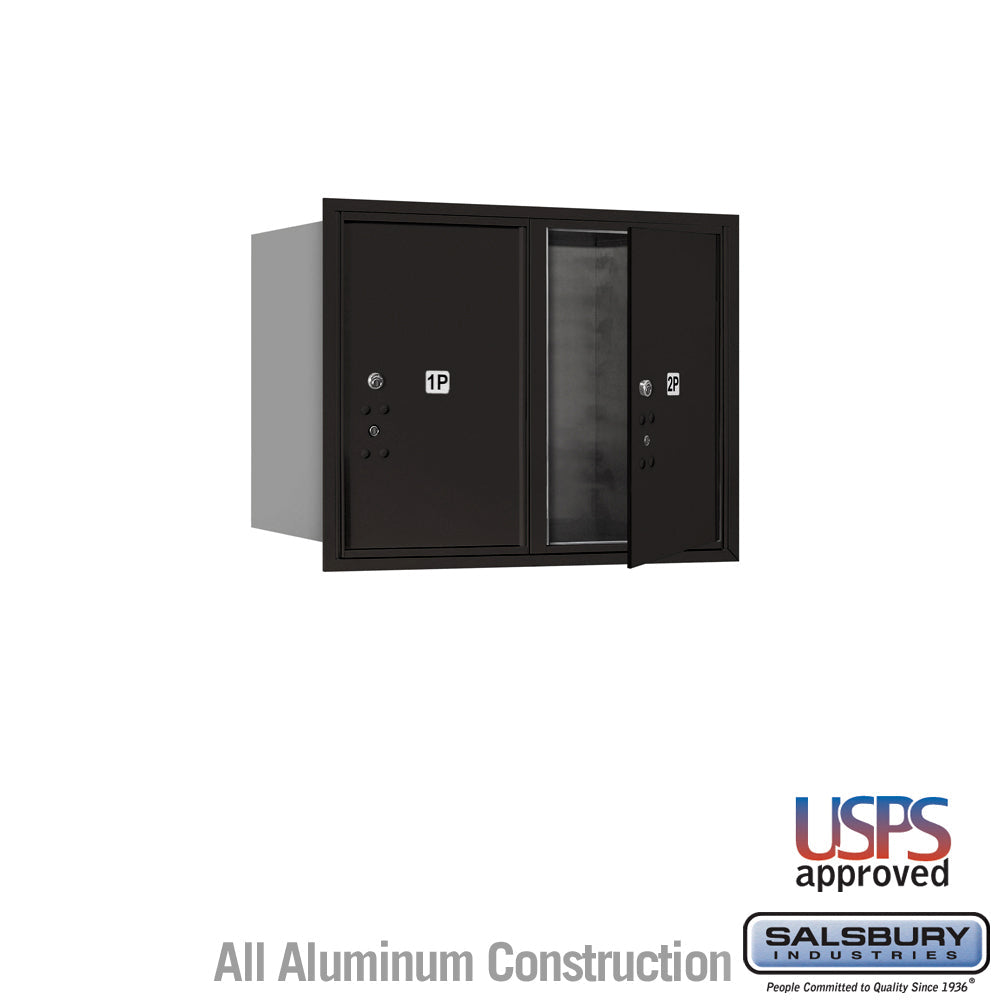 6-Door High Recessed Mounted Parcel Locker with USPS Access - Black