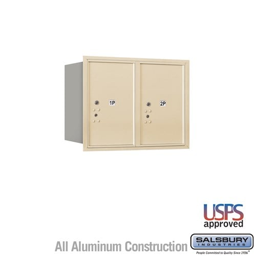 6 Door High Recessed Mounted 4C Horizontal Mailbox with Parcel Locker - Rear Loading