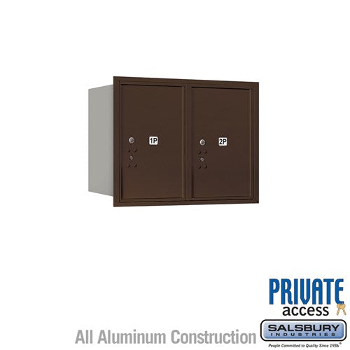 6 Door High Recessed Mounted 4C Horizontal Parcel Locker with 2 Parcel Lockers - Bronze - Rear Loading