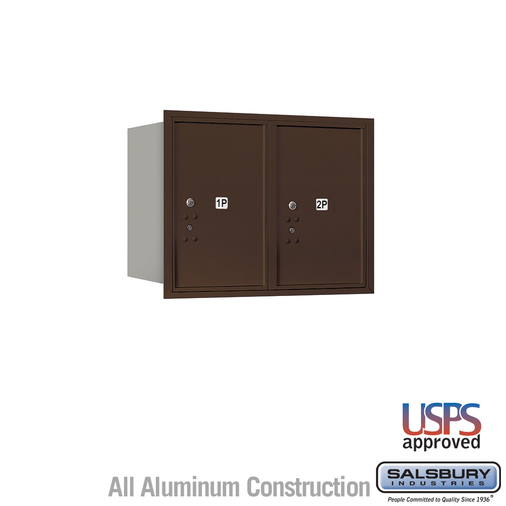 6-Door High Recessed Mounted Parcel Locker with USPS Access - Bronze - Rear Loading