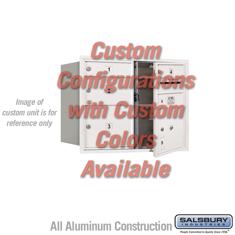 Recessed Mounted 4C Horizontal Mailbox - 6 Door High Unit, Double Column, Custom Color, Front Loading, USPS Access