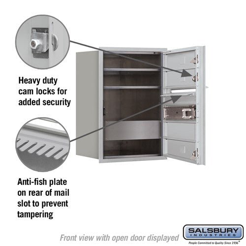 6 Door High Recessed Mounted 4C Horizontal Mailbox with USPS Access - Front Loading