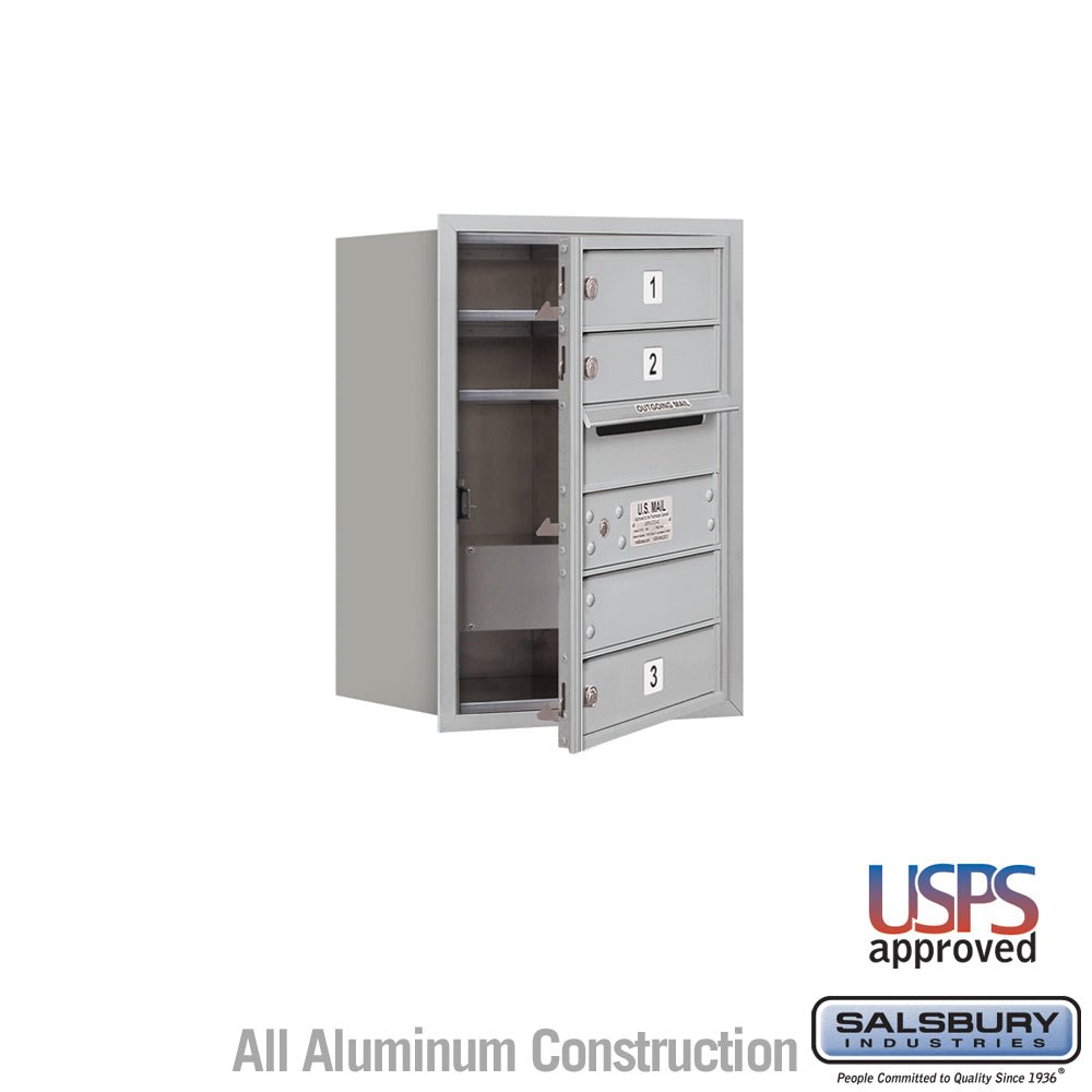 6 Door High Recessed Mounted 4C Horizontal Mailbox with USPS Access - Front Loading