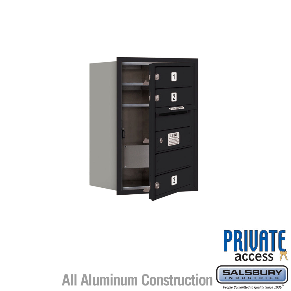6 Door High Recessed Mounted 4C Horizontal Mailbox with Private Access - Black