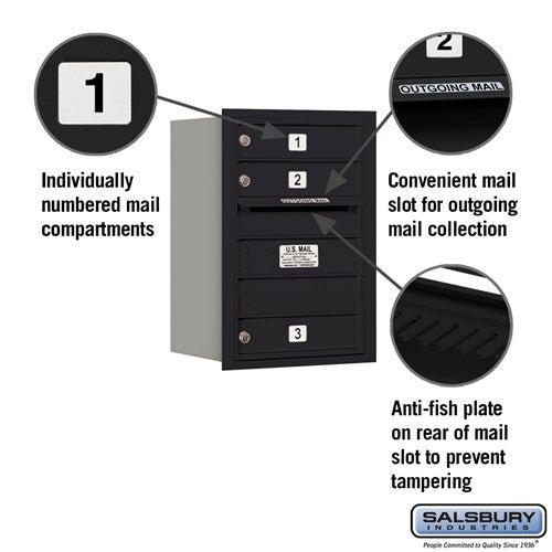 6-Door High Recessed Mounted 4C Horizontal Mailbox with Private Access - Rear Loading