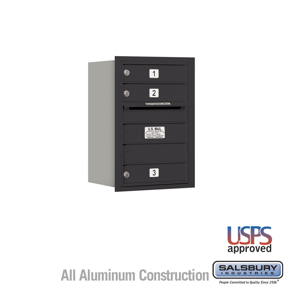 6 Door High Recessed Mounted 4C Horizontal Mailbox with USPS Access - Rear Loading