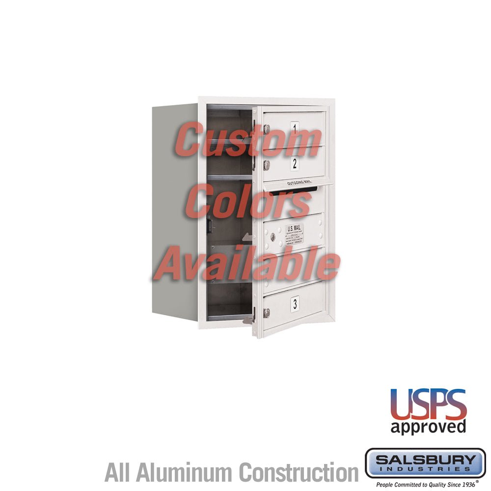 Recessed Mounted 4C Horizontal Mailbox - 6 Door High Unit - Custom Color - Front Loading - USPS Access