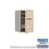 6 Door High Recessed Mounted 4C Horizontal Mailbox with Private Access - Sandstone