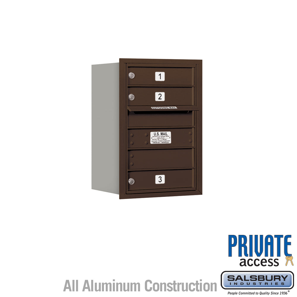 6-Door High Recessed Mounted Bronze Mailbox with Private Rear Loading Access
