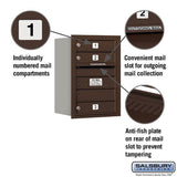 6 Door High Recessed Mounted 4C Horizontal Mailbox with USPS Access - Rear Loading