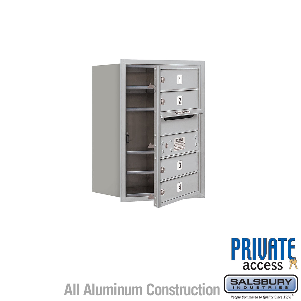 6 Door High Recessed Mounted 4C Horizontal Mailbox with Private Access - Front Loading