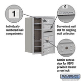 6 Door High Recessed Mounted 4C Horizontal Mailbox with USPS Access - Front Loading