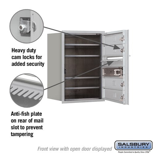 6 Door High Recessed Mounted 4C Horizontal Mailbox with USPS Access - Front Loading