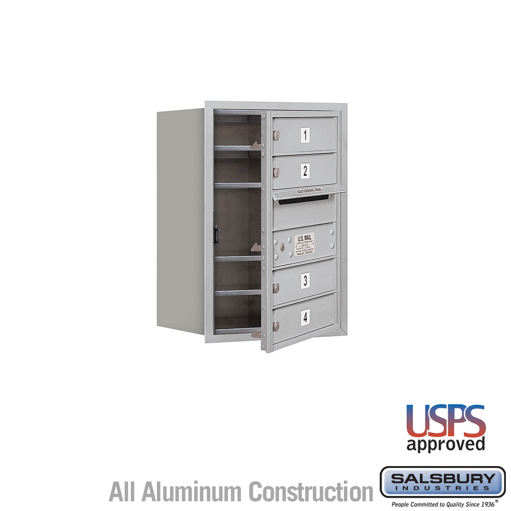 6 Door High Recessed Mounted 4C Horizontal Mailbox with USPS Access - Front Loading
