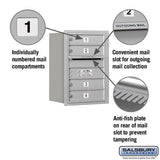 6 Door High Recessed Mounted 4C Horizontal Mailbox with Private Access - Rear Loading
