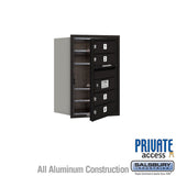 6-Door High Recessed Mounted 4C Horizontal Mailbox with Private Access - Black