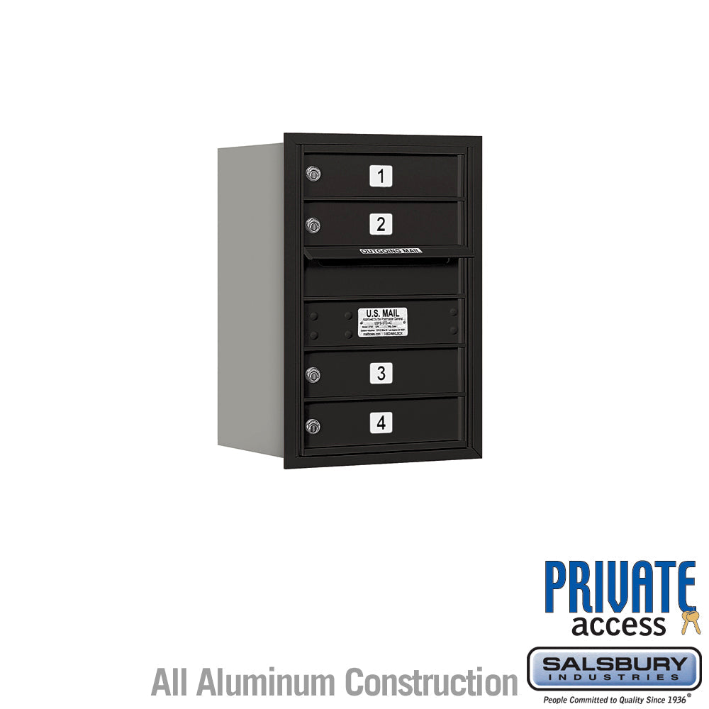 6 Door High Recessed Mounted 4C Horizontal Mailbox with Private Access - Rear Loading
