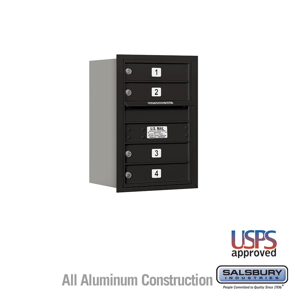 6 Door High Recessed Mounted 4C Horizontal Mailbox with USPS Access - Rear Loading