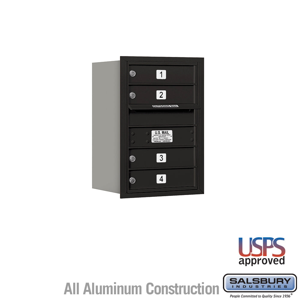 6 Door High Recessed Mounted 4C Horizontal Mailbox with USPS Access - Rear Loading