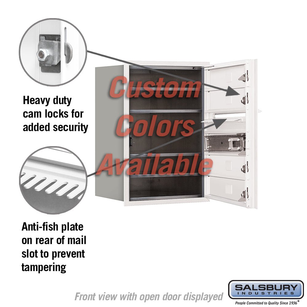 Recessed Mounted 4C Horizontal Mailbox - 6 Door High Unit - Custom Color - Front Loading - USPS Access