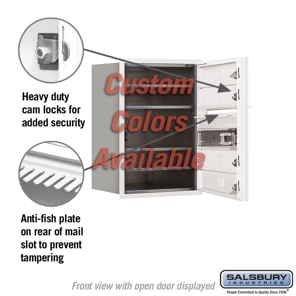 Recessed Mounted 4C Horizontal Mailbox - 6 Door High Unit - Custom Color - Front Loading - USPS Access
