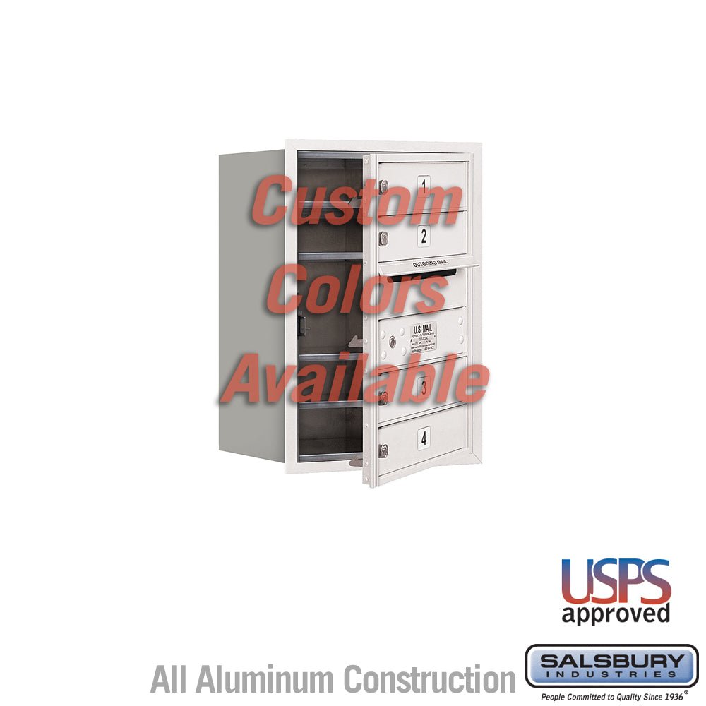 Recessed Mounted 4C Horizontal Mailbox - 6 Door High Unit - Custom Color - Front Loading - USPS Access