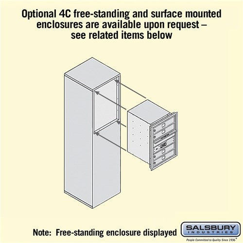 6-Door High Recessed Mounted 4C Horizontal Mailbox with USPS Access - Sandstone