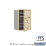6-Door High Recessed Mounted 4C Horizontal Mailbox with USPS Access - Sandstone