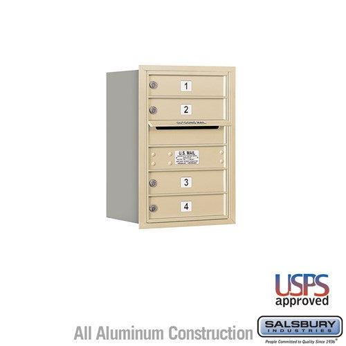 6 Door High Surface Mounted 4C Horizontal Mailbox with Private Access in Sandstone