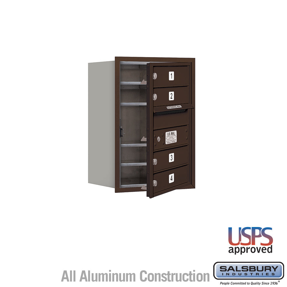 6 Door High Recessed Mounted 4C Horizontal Mailbox with USPS Access - Bronze