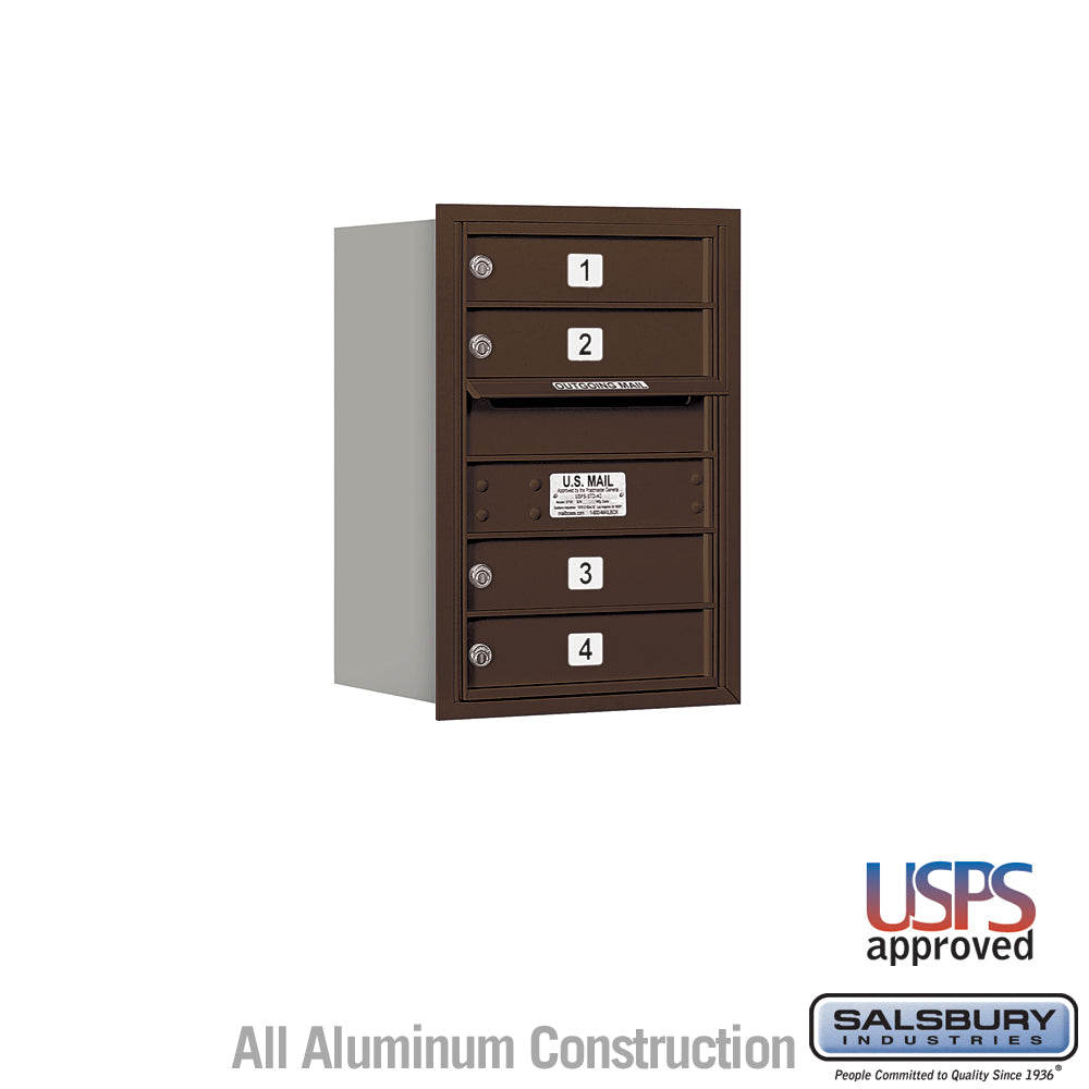 6 Door High Recessed Mounted 4C Horizontal Mailbox with USPS Access - Rear Loading
