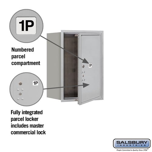 6 Door High Recessed Mounted 4C Horizontal Parcel Locker with Private Access - Front Loading
