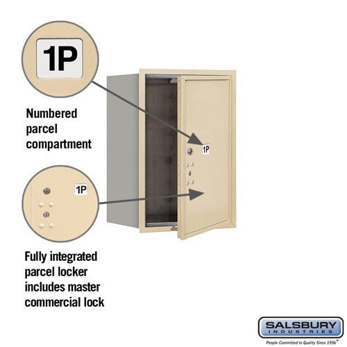 6 Door High Recessed Mounted 4C Horizontal Parcel Locker with Private Access - Front Loading