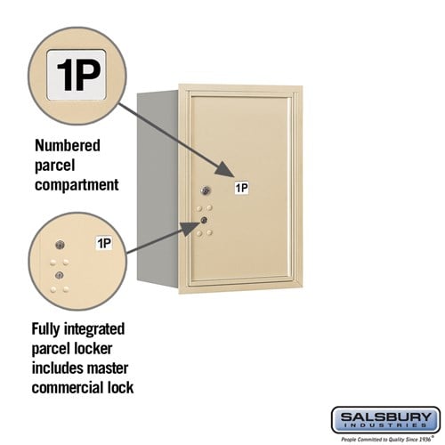 6-Door High Recessed Mounted Parcel Locker with USPS Access - Rear Loading