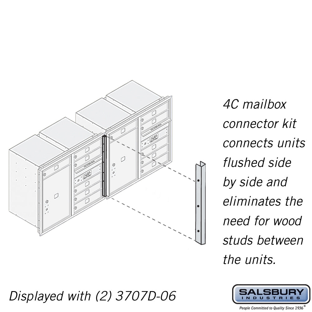 Recessed Mounted 4C Horizontal Mailbox Connector Kit for 7-Door High Units