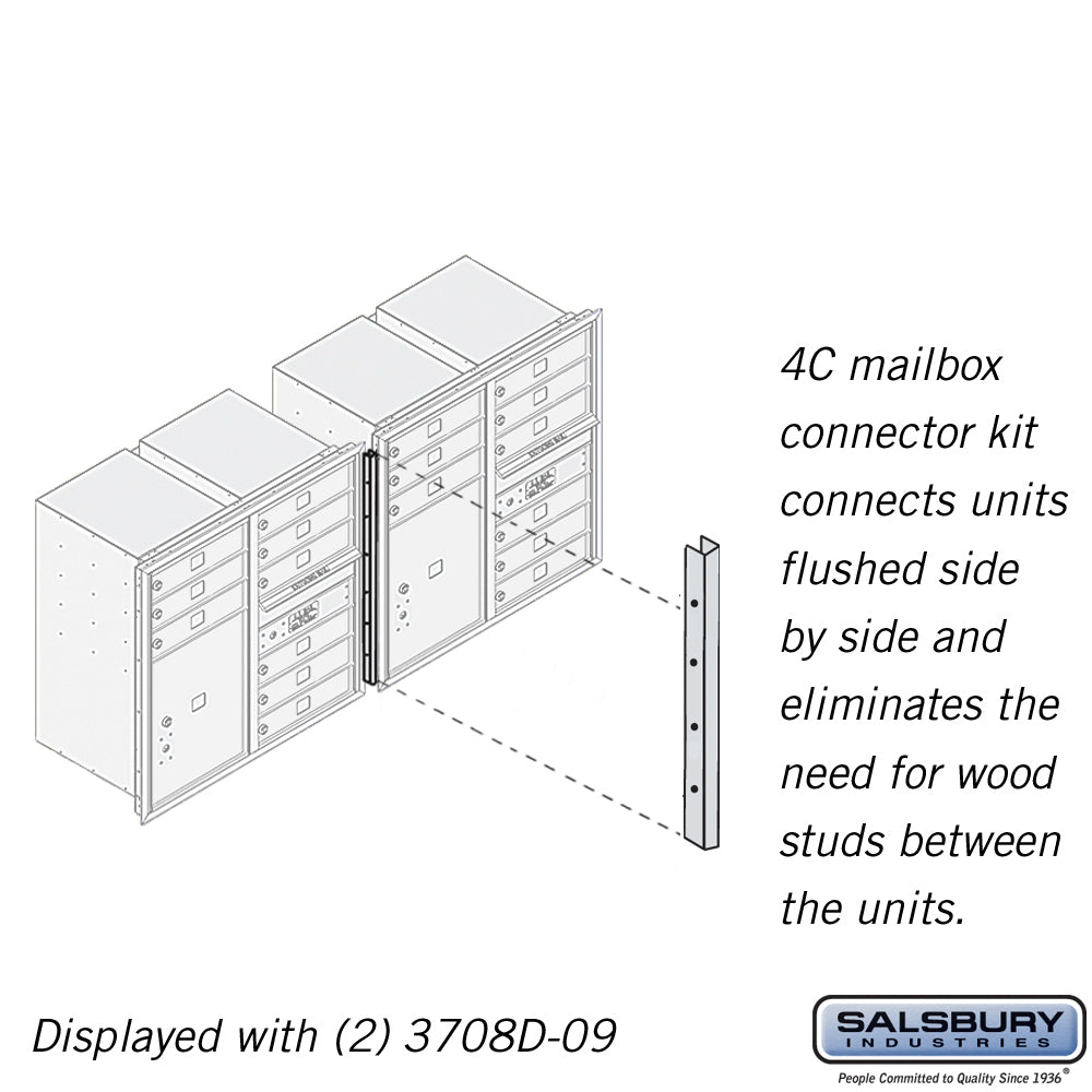 Recessed Mounted 4C Horizontal Mailbox Connector Kit for 8 Door High Units