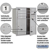 10 Door High Recessed Mounted 4C Horizontal Mailbox with Parcel Lockers