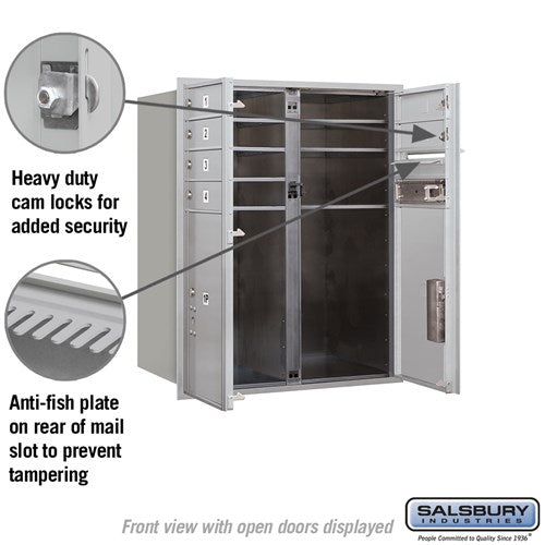 10 Door High Recessed Mounted 4C Horizontal Mailbox with Parcel Lockers and USPS Access