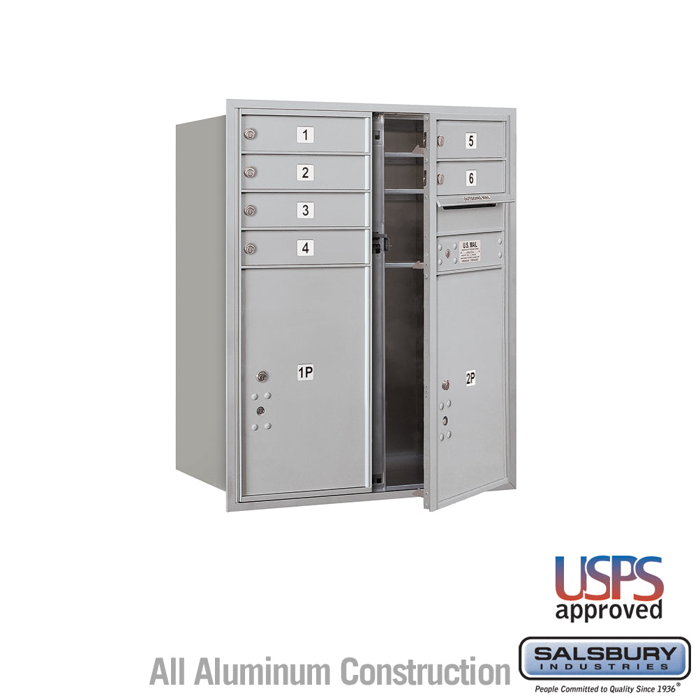10 Door High Recessed Mounted 4C Horizontal Mailbox with Parcel Lockers and USPS Access