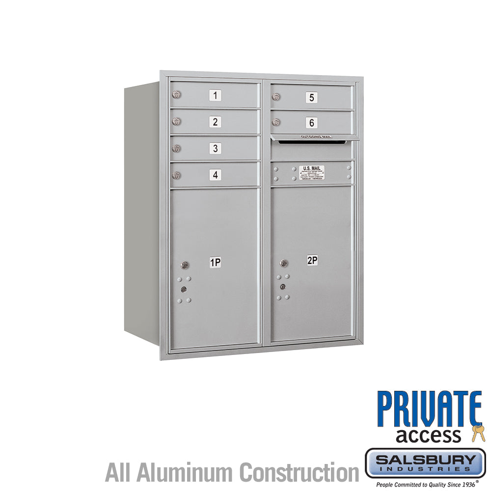 10 Door High Recessed Mounted 4C Horizontal Mailbox with Parcel Lockers - Rear Loading
