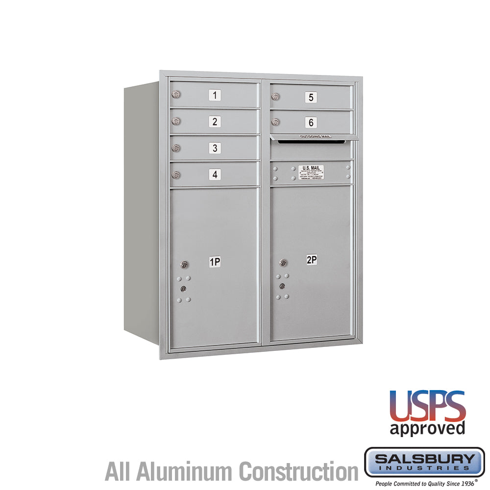 10-Door High Recessed Mounted 4C Horizontal Mailbox with Parcel Lockers - Rear Loading