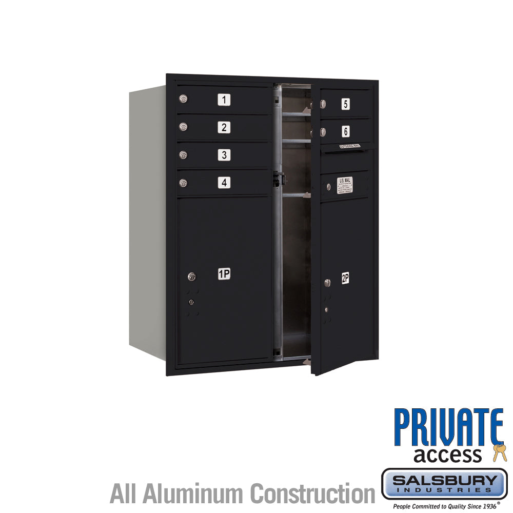 10 Door High Recessed Mounted 4C Horizontal Parcel Locker with 2 Parcel Lockers in Black - USPS Access
