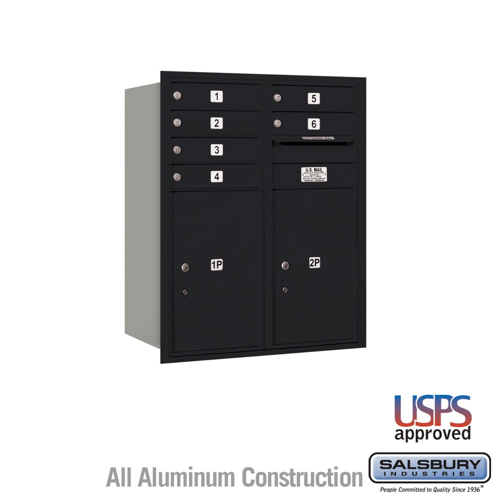 10 Door High Recessed Mounted 4C Horizontal Mailbox with Parcel Lockers - Rear Loading