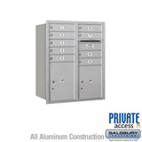 10 Door High Recessed Mounted 4C Horizontal Mailbox with Parcel Locker - Rear Loading