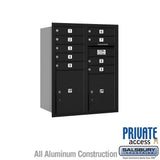 10 Door High Recessed Mounted 4C Horizontal Mailbox with Parcel Lockers - Black - Rear Loading