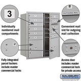 10 Door High Recessed Mounted 4C Horizontal Mailbox with Parcel Lockers - Front Loading