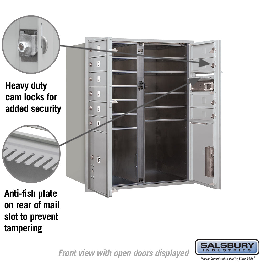 Salsbury 3700 Horizontal Series 10-Compartment Recessed Mount Mailbox